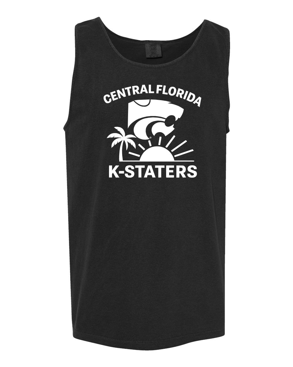 Unisex Garment-Dyed Heavyweight Tank Top Black front mockup