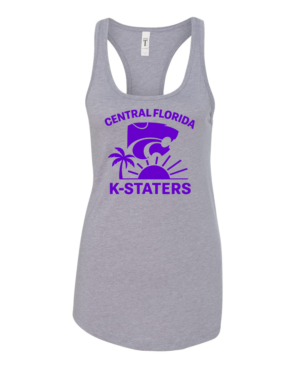 Women's Ideal Racerback Tank Top Heather Grey front mockup
