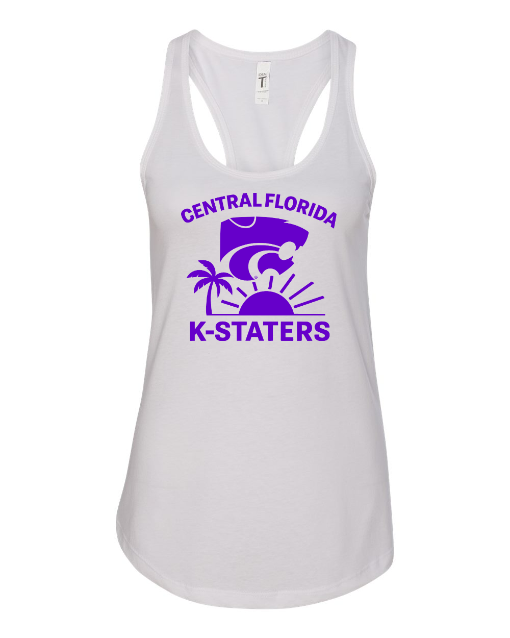 Women's Ideal Racerback Tank Top White front mockup