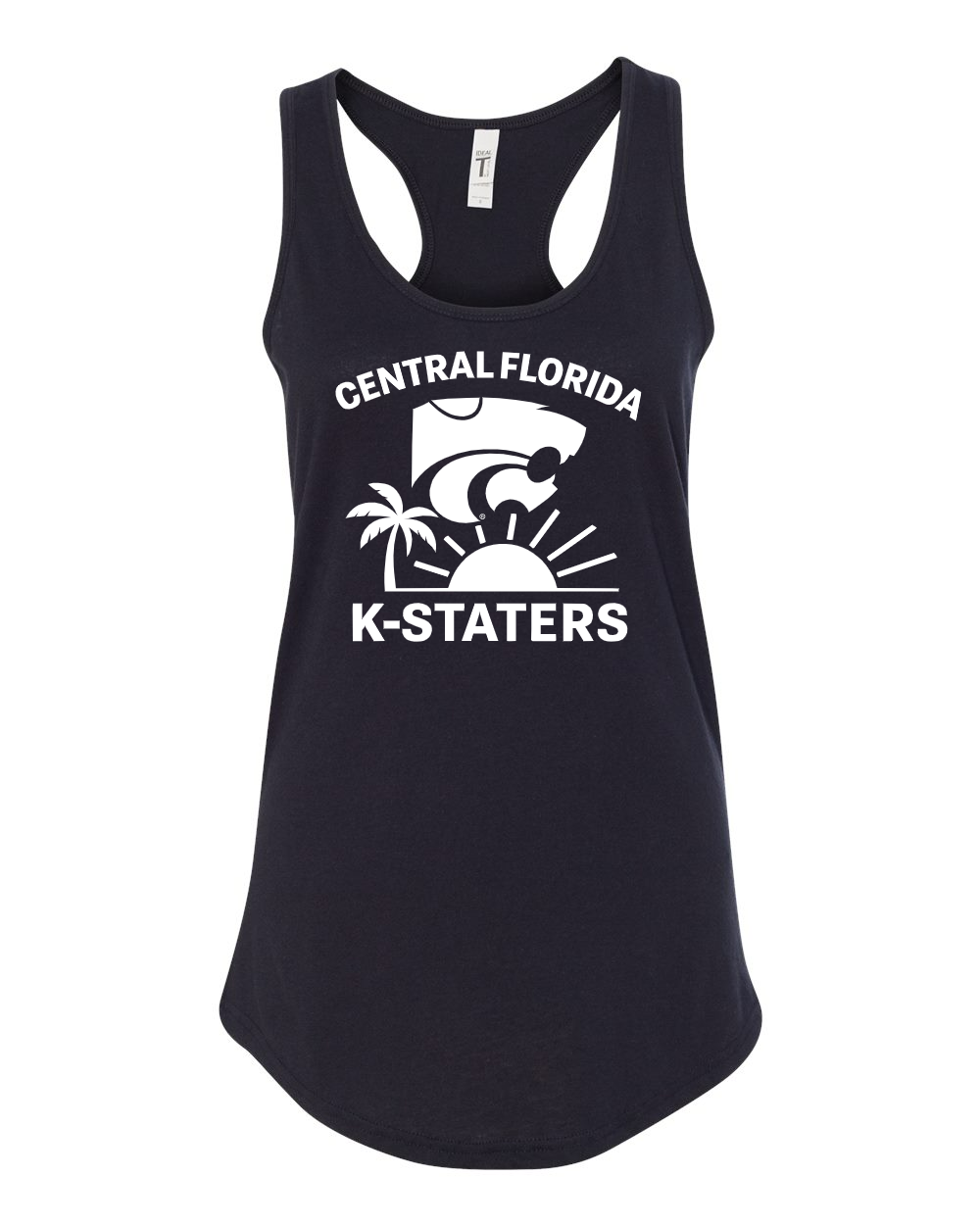 Women's Ideal Racerback Tank Top Black front mockup