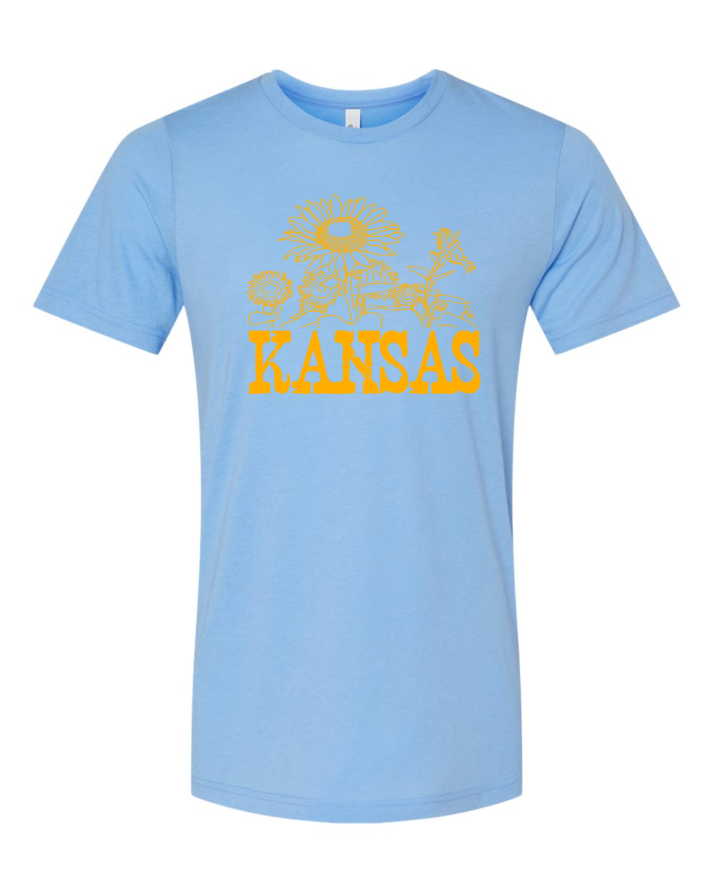 Triblend Tee Solid Blue Triblend front mockup