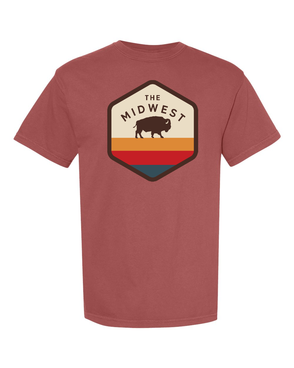 Unisex Garment-Dyed Heavyweight T-Shirt Brick front mockup