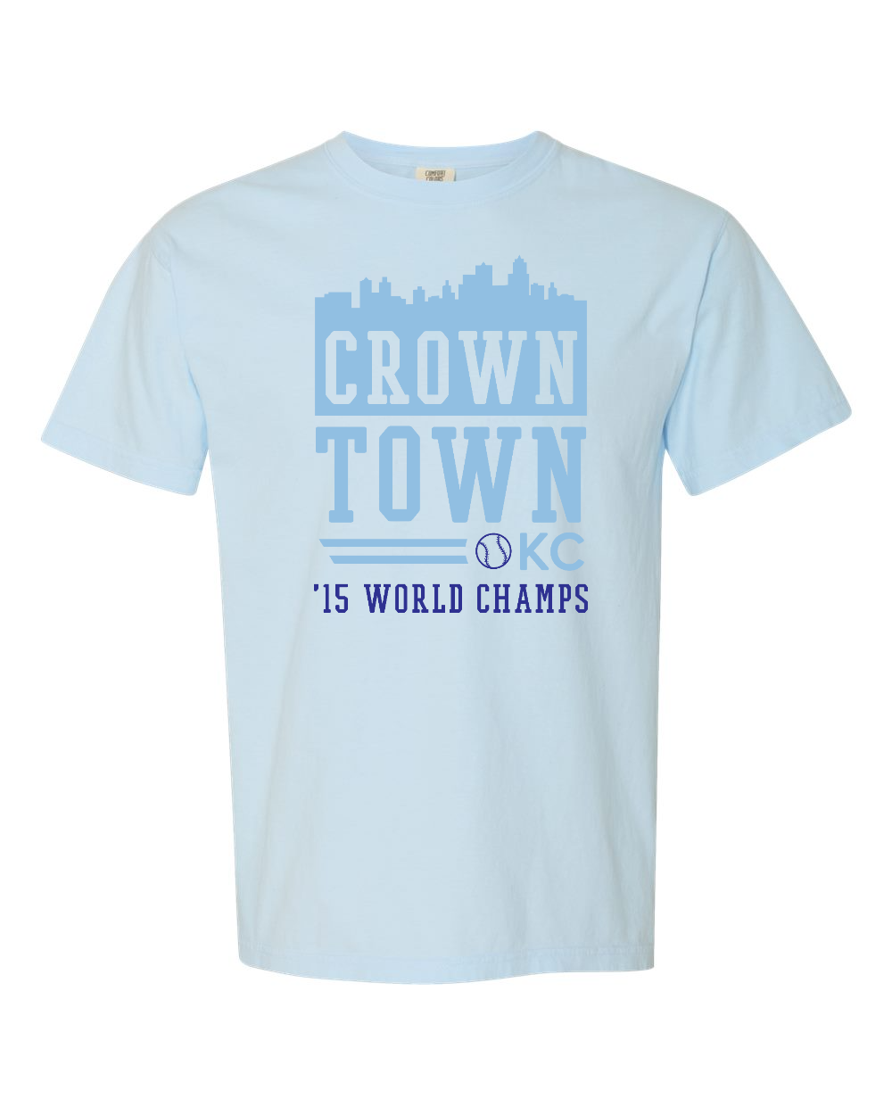 Unisex Garment-Dyed Heavyweight T-Shirt Chambray front mockup