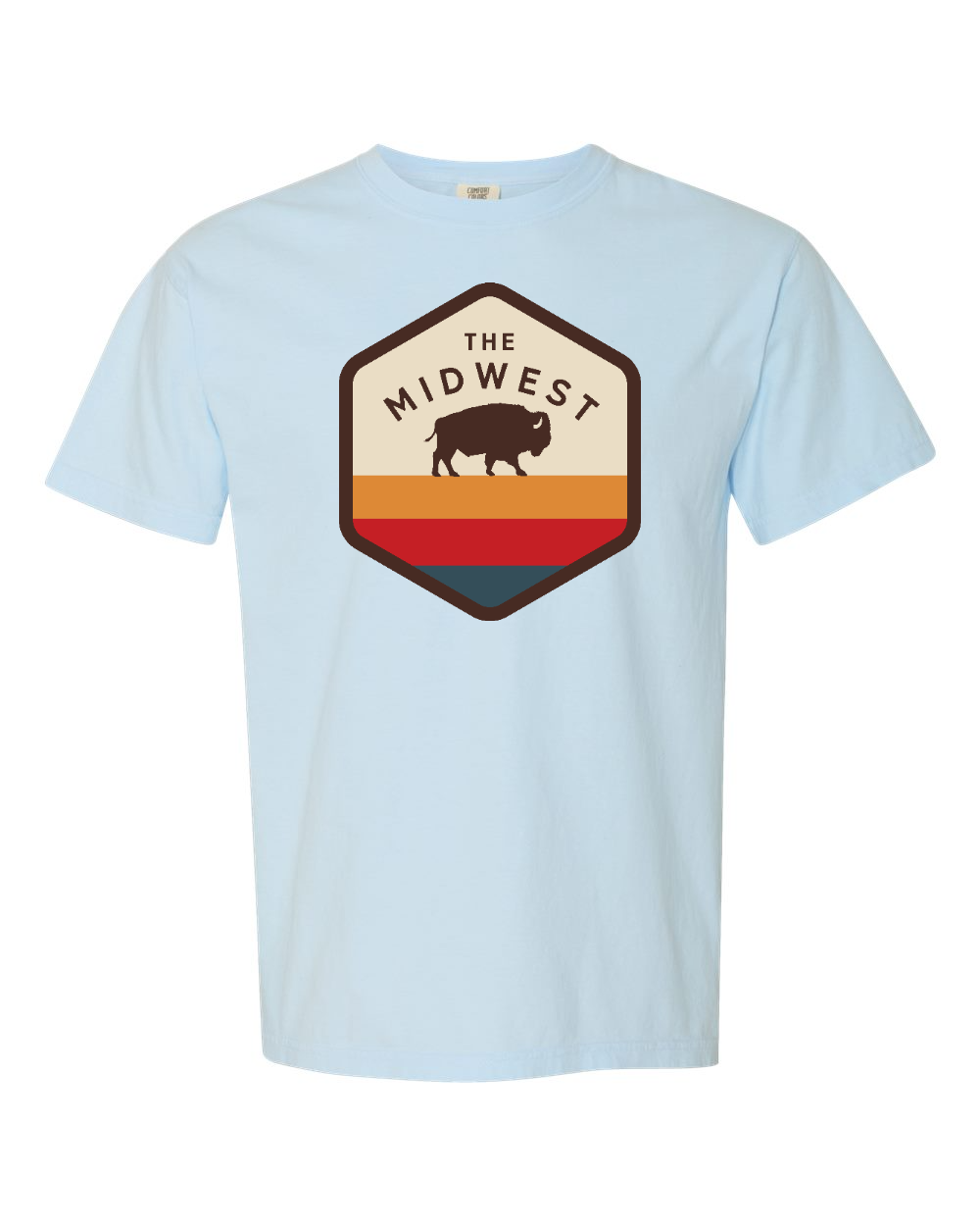 Unisex Garment-Dyed Heavyweight T-Shirt Chambray front mockup