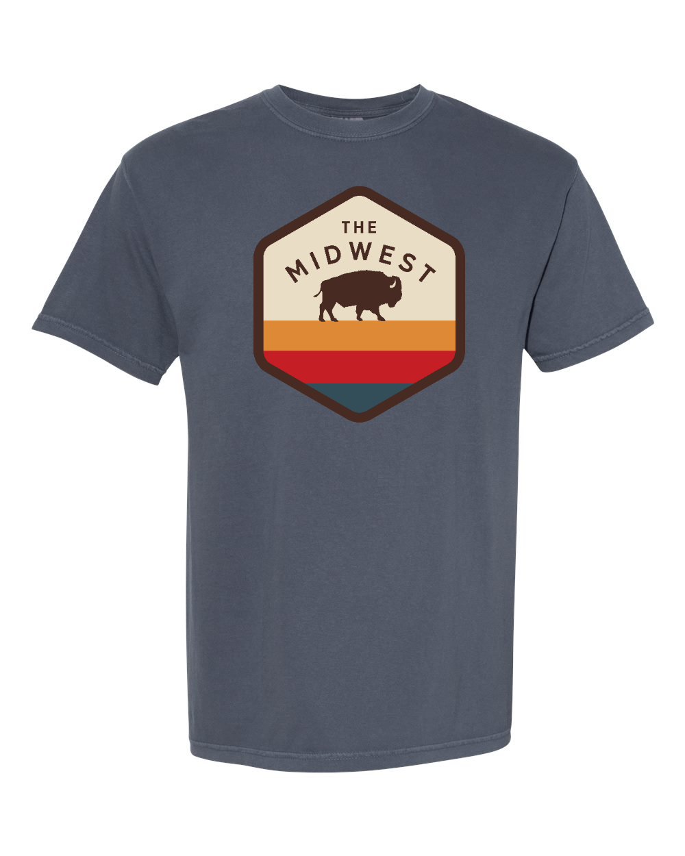 Unisex Garment-Dyed Heavyweight T-Shirt Denim front mockup