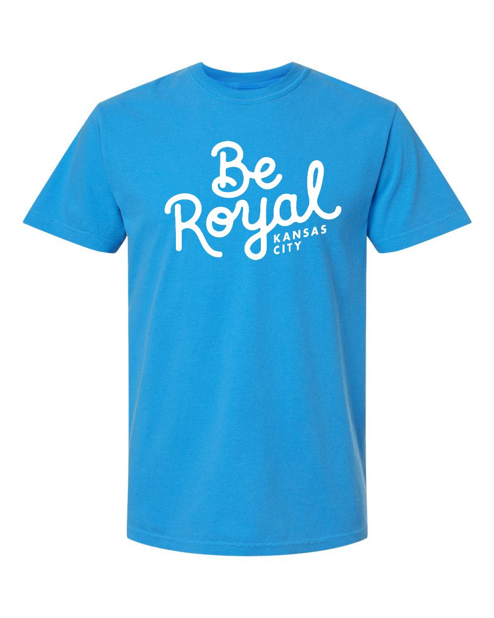 Unisex Garment-Dyed Heavyweight T-Shirt Royal Caribe front mockup