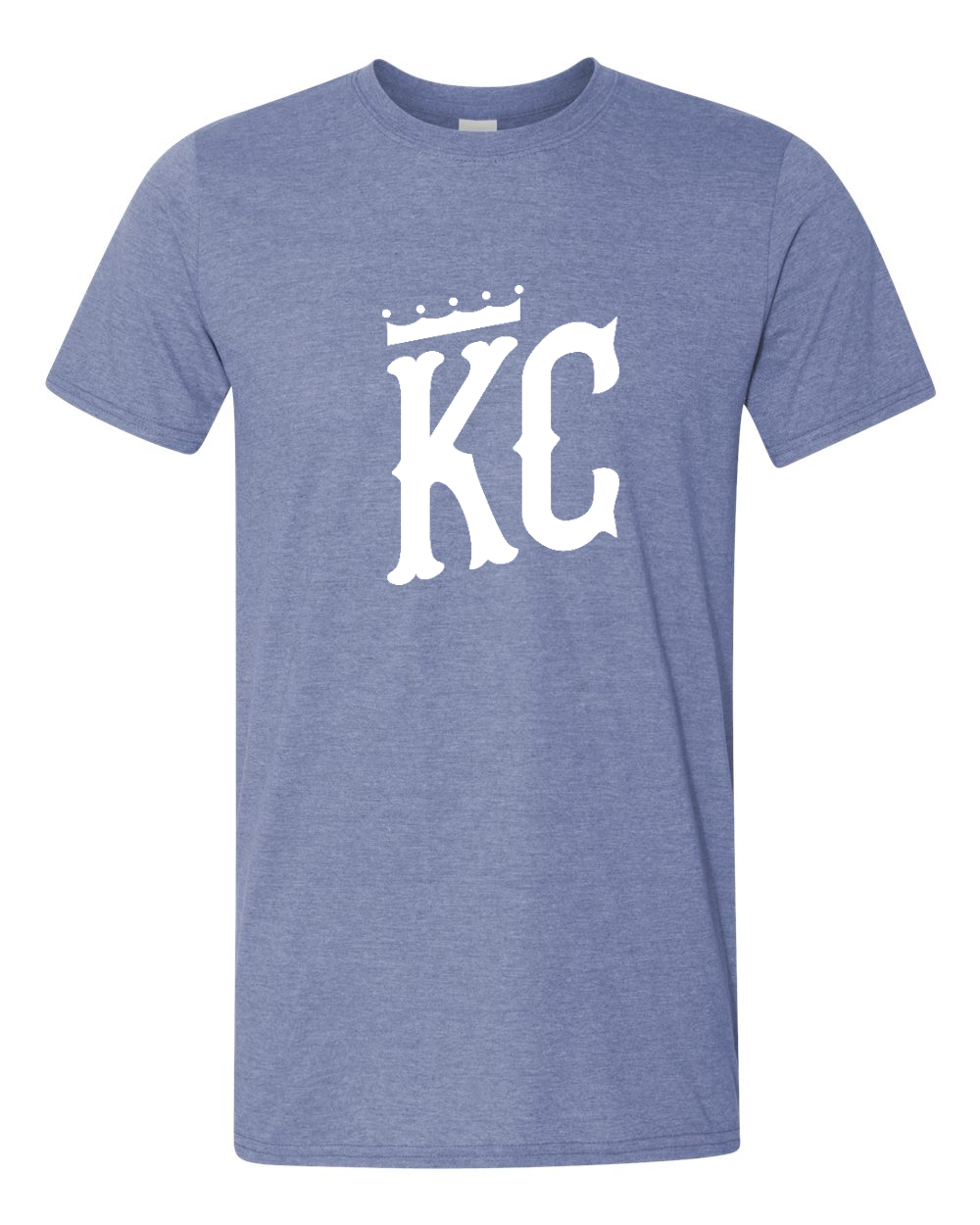 Unisex Softstyle® T-Shirt Heather Indigo front mockup