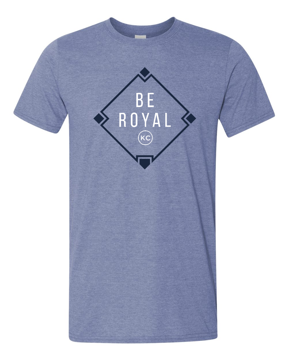 Unisex Softstyle® T-Shirt Heather Indigo front mockup