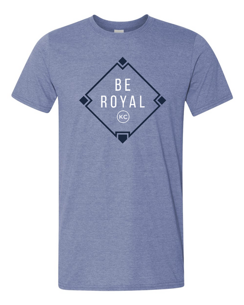 Unisex Softstyle® T-Shirt Heather Indigo front mockup