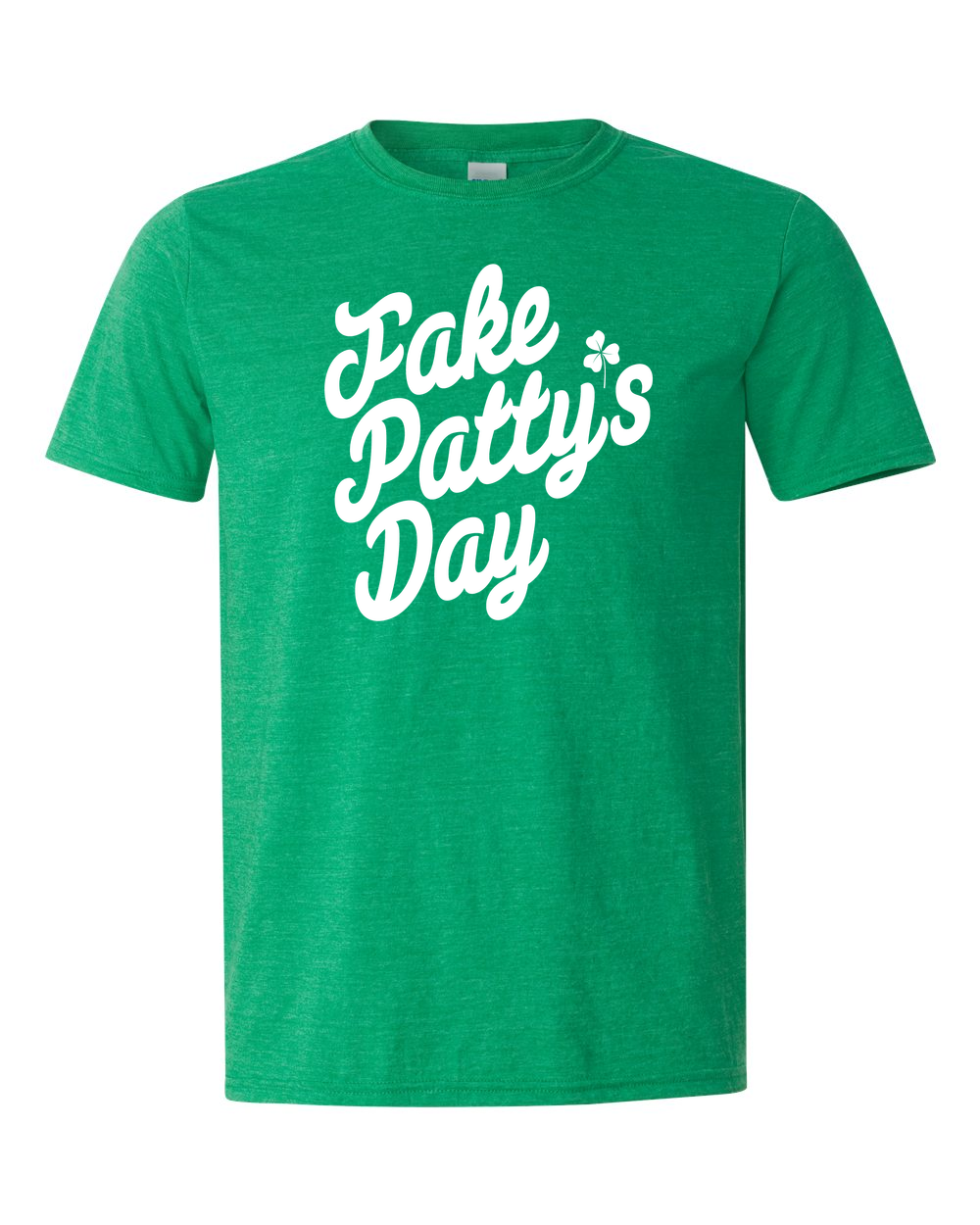 Unisex Softstyle® T-Shirt Heather Irish Green front mockup