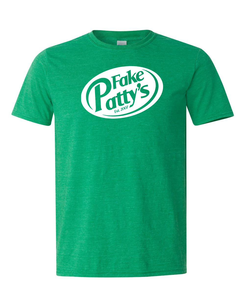 Unisex Softstyle® T-Shirt Heather Irish Green front mockup