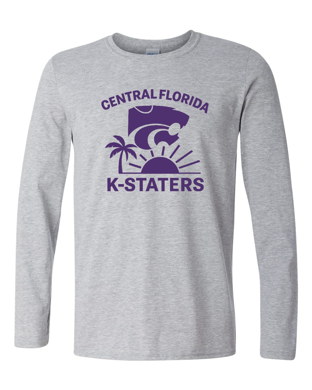 Gildan Unisex Softstyle® Long Sleeve T-Shirt Sport Grey front mockup