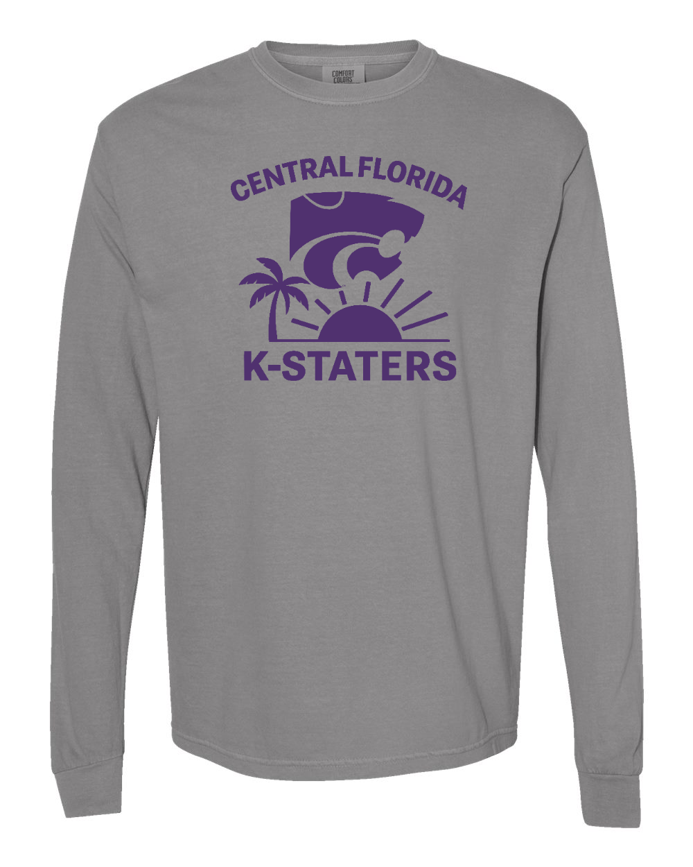 Comfort Colors Unisex Garment-Dyed Heavyweight Long Sleeve T-Shirt Grey front mockup