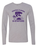Next Level Unisex Cotton Long Sleeve T-Shirt Heather Grey front mockup