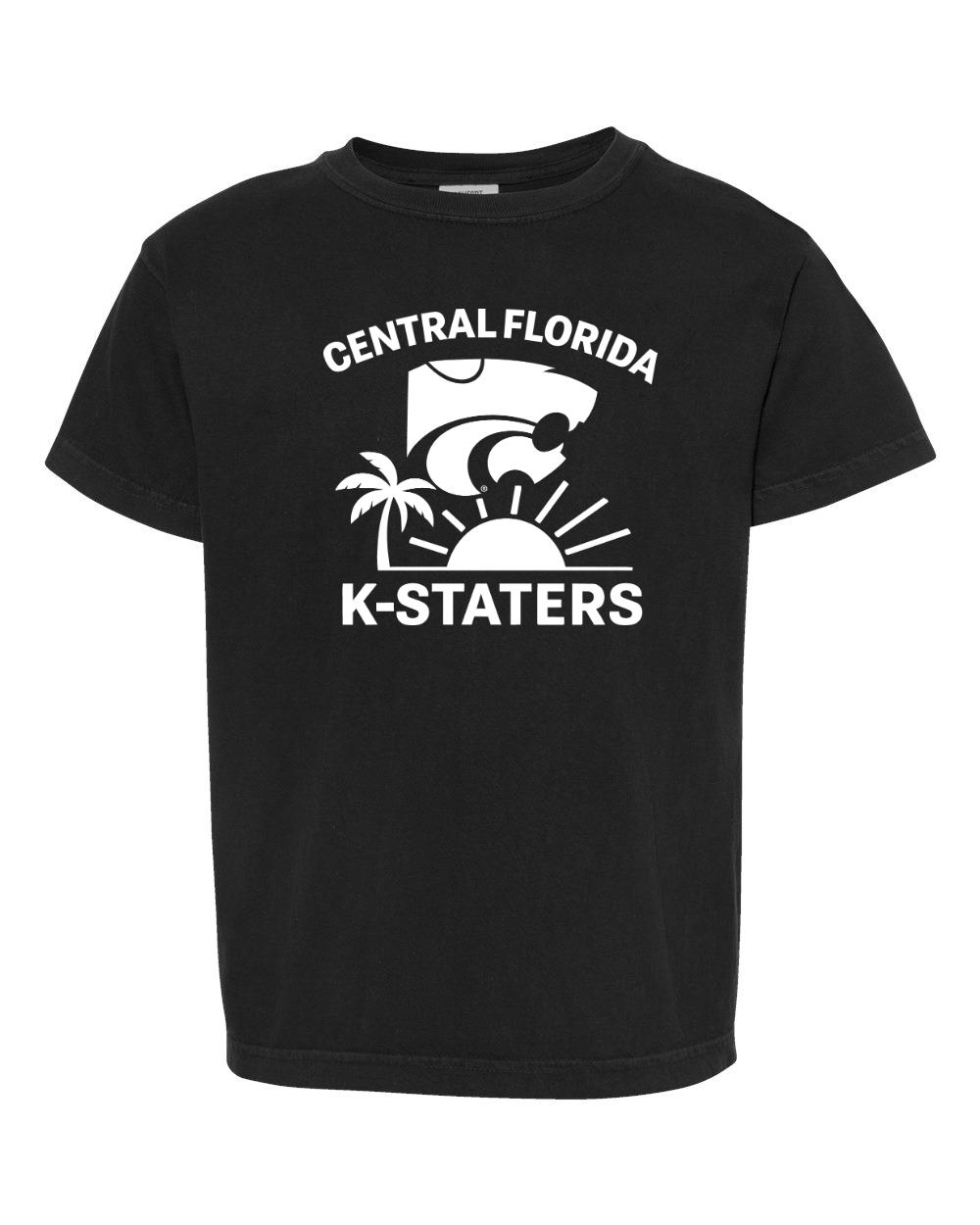 Comfort Colors Youth Garment-Dyed Heavyweight T-Shirt Black front mockup