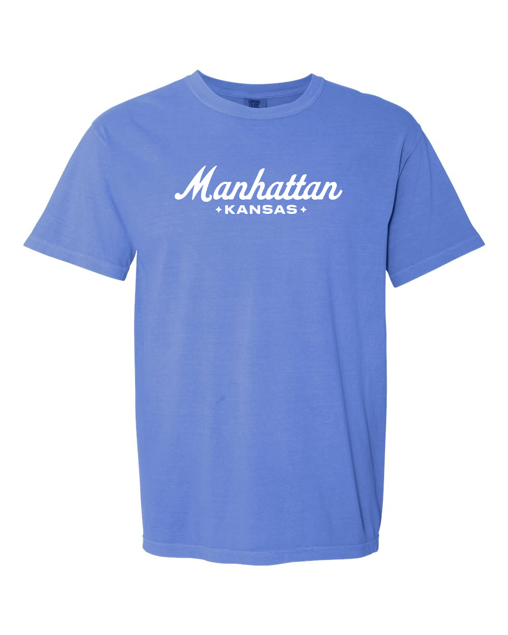 Comfort Colors 1717 Unisex Garment-Dyed Heavyweight T-Shirt Flo Blue front mockup