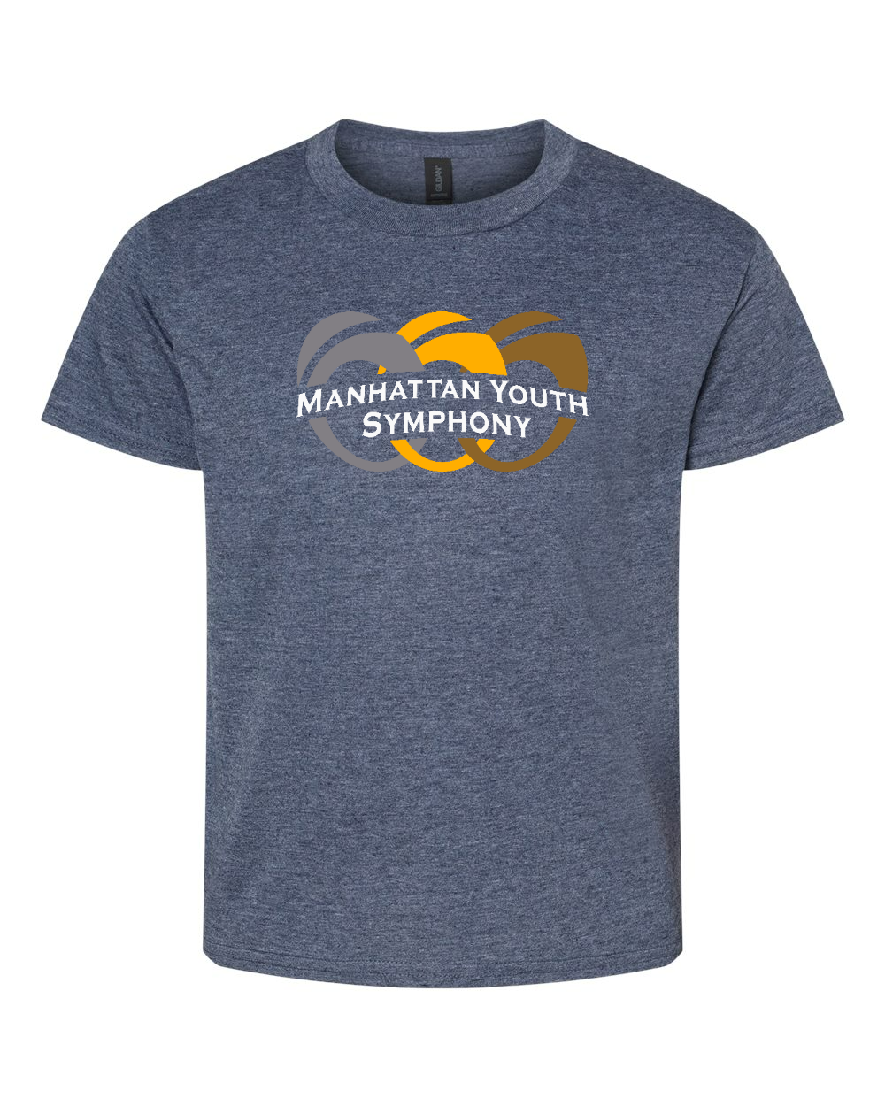 Youth Softstyle® T-Shirt Heather Navy front mockup