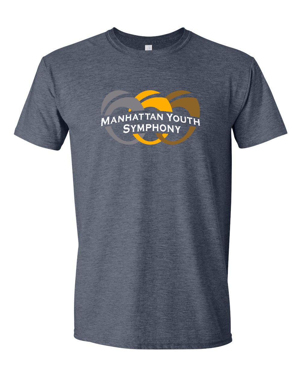 Unisex Softstyle® T-Shirt Heather Navy front mockup