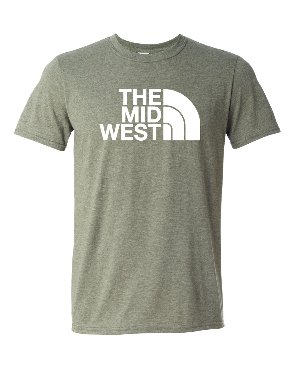 Gildan Unisex Softstyle® T-Shirt Heather Military Green front mockup