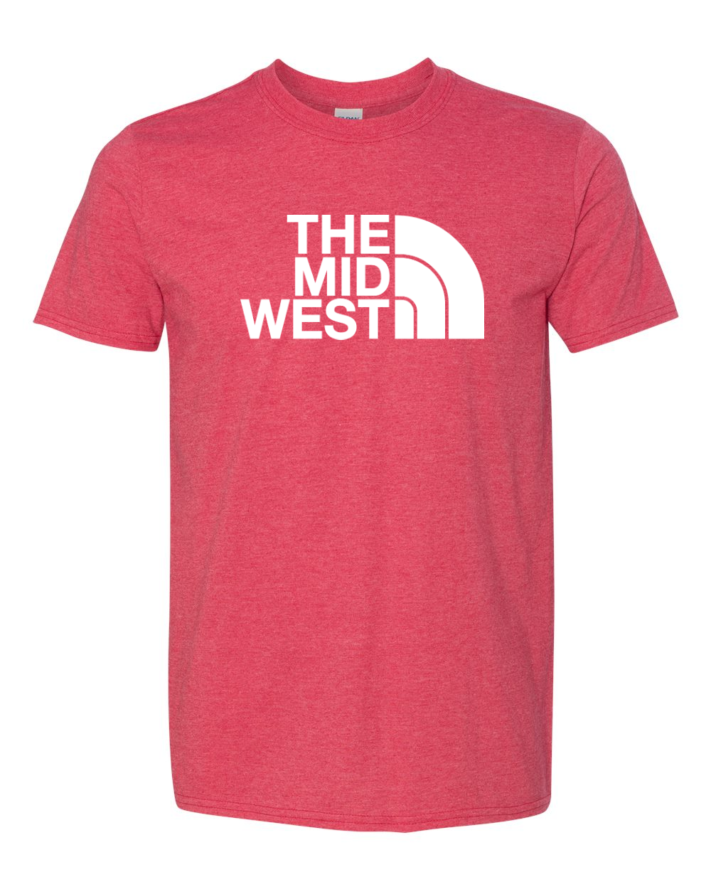 Gildan Unisex Softstyle® T-Shirt Heather Red front mockup