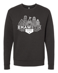 Next Level Unisex Malibu Crewneck Sweatshirt Heather Black front mockup