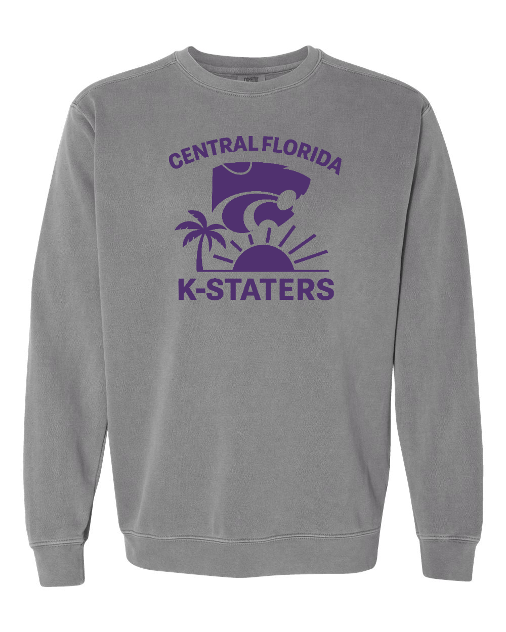 Comfort Colors Unisex Garment-Dyed Crewneck Sweatshirt Grey front mockup