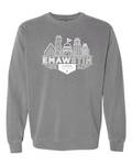 Comfort Colors Unisex Garment-Dyed Crewneck Sweatshirt Grey front mockup