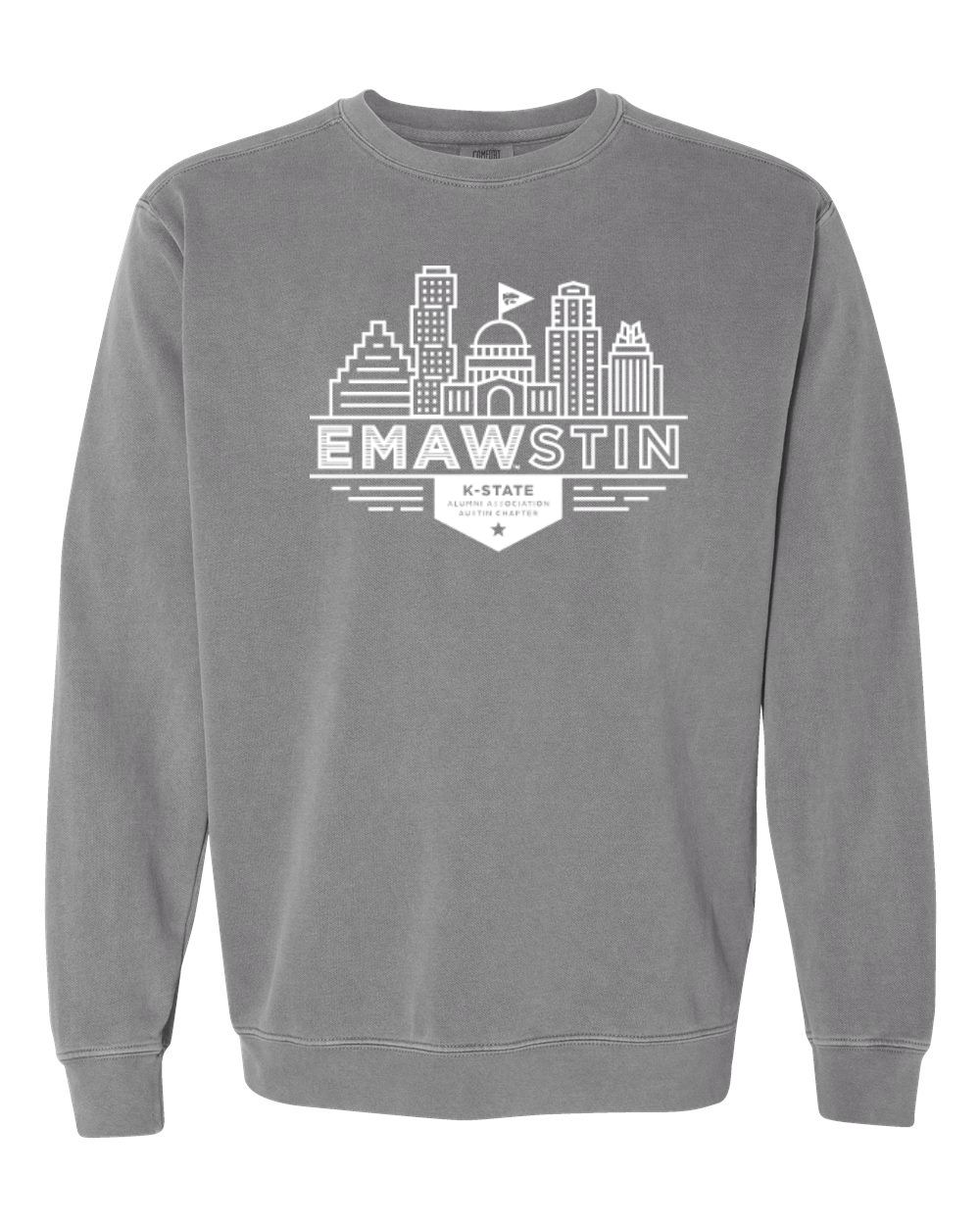 Comfort Colors Unisex Garment-Dyed Crewneck Sweatshirt Grey front mockup