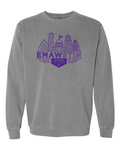 Comfort Colors Unisex Garment-Dyed Crewneck Sweatshirt Grey front mockup