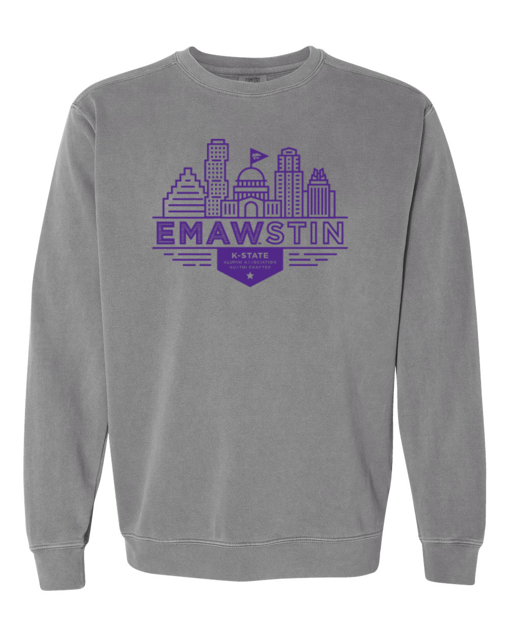 Comfort Colors Unisex Garment-Dyed Crewneck Sweatshirt Grey front mockup