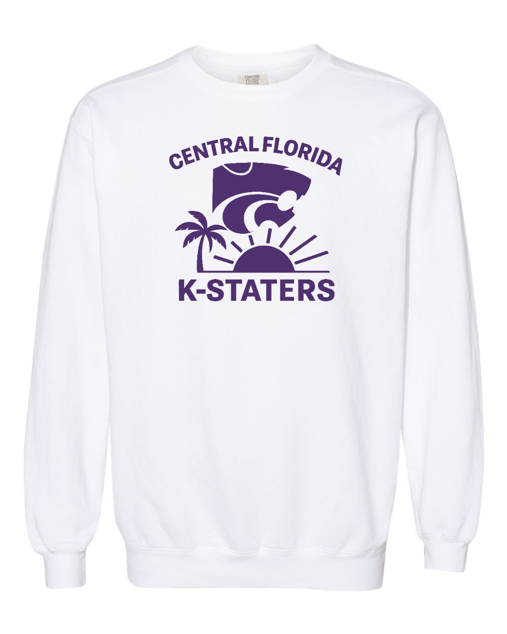 Comfort Colors Unisex Garment-Dyed Crewneck Sweatshirt White front mockup