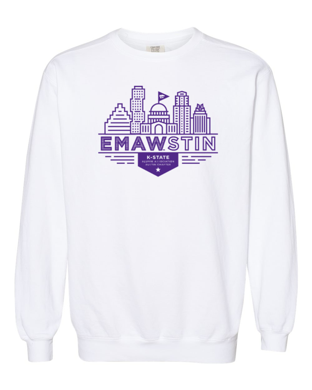 Comfort Colors Unisex Garment-Dyed Crewneck Sweatshirt White front mockup