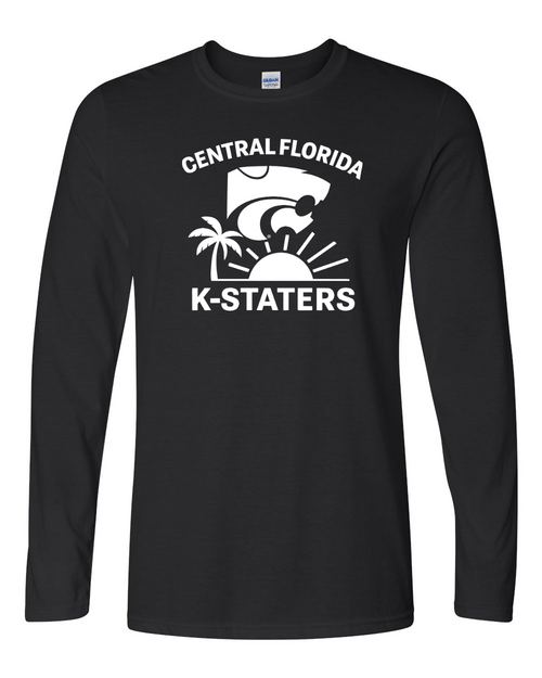 Gildan Unisex Softstyle® Long Sleeve T-Shirt Black front mockup