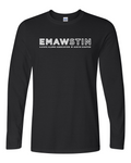 Gildan Unisex Softstyle® Long Sleeve T-Shirt Black front mockup