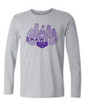 Gildan Unisex Softstyle® Long Sleeve T-Shirt Sport Grey front mockup