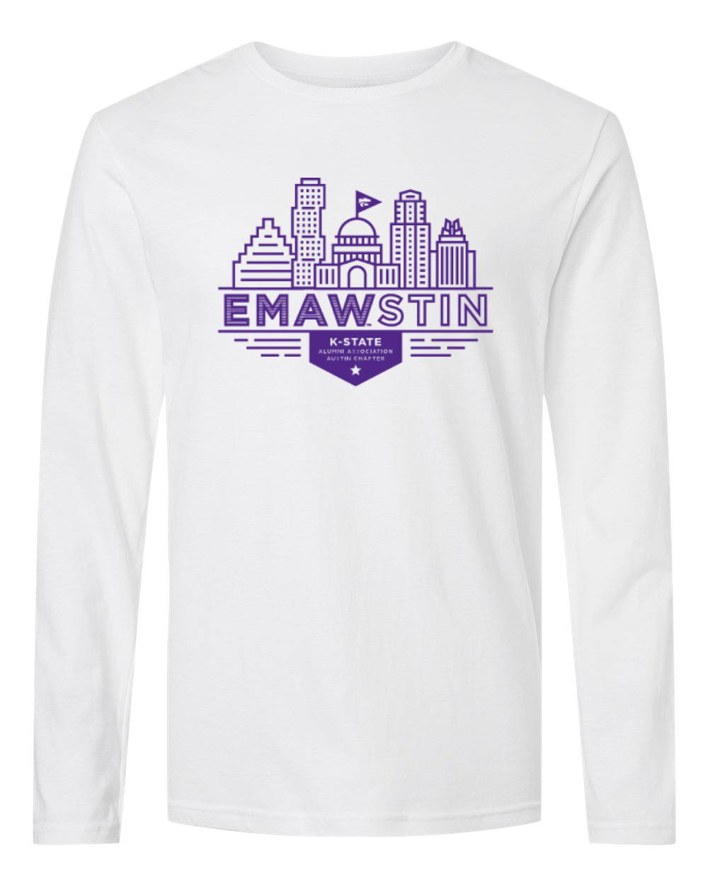 Gildan Unisex Softstyle® Long Sleeve T-Shirt White front mockup