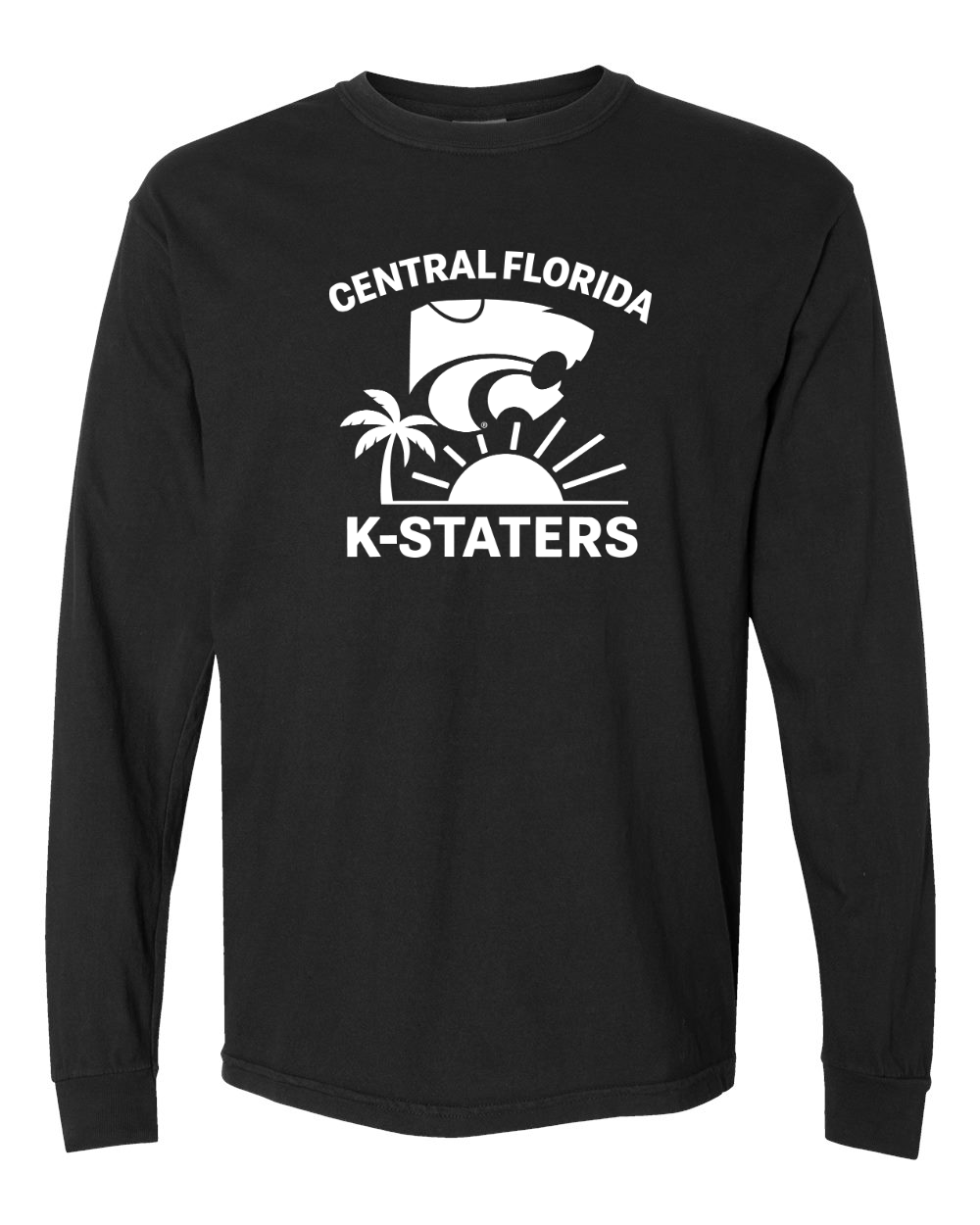 Comfort Colors Unisex Garment-Dyed Heavyweight Long Sleeve T-Shirt Black front mockup