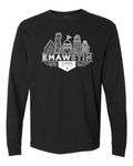 Comfort Colors Unisex Garment-Dyed Heavyweight Long Sleeve T-Shirt Black front mockup