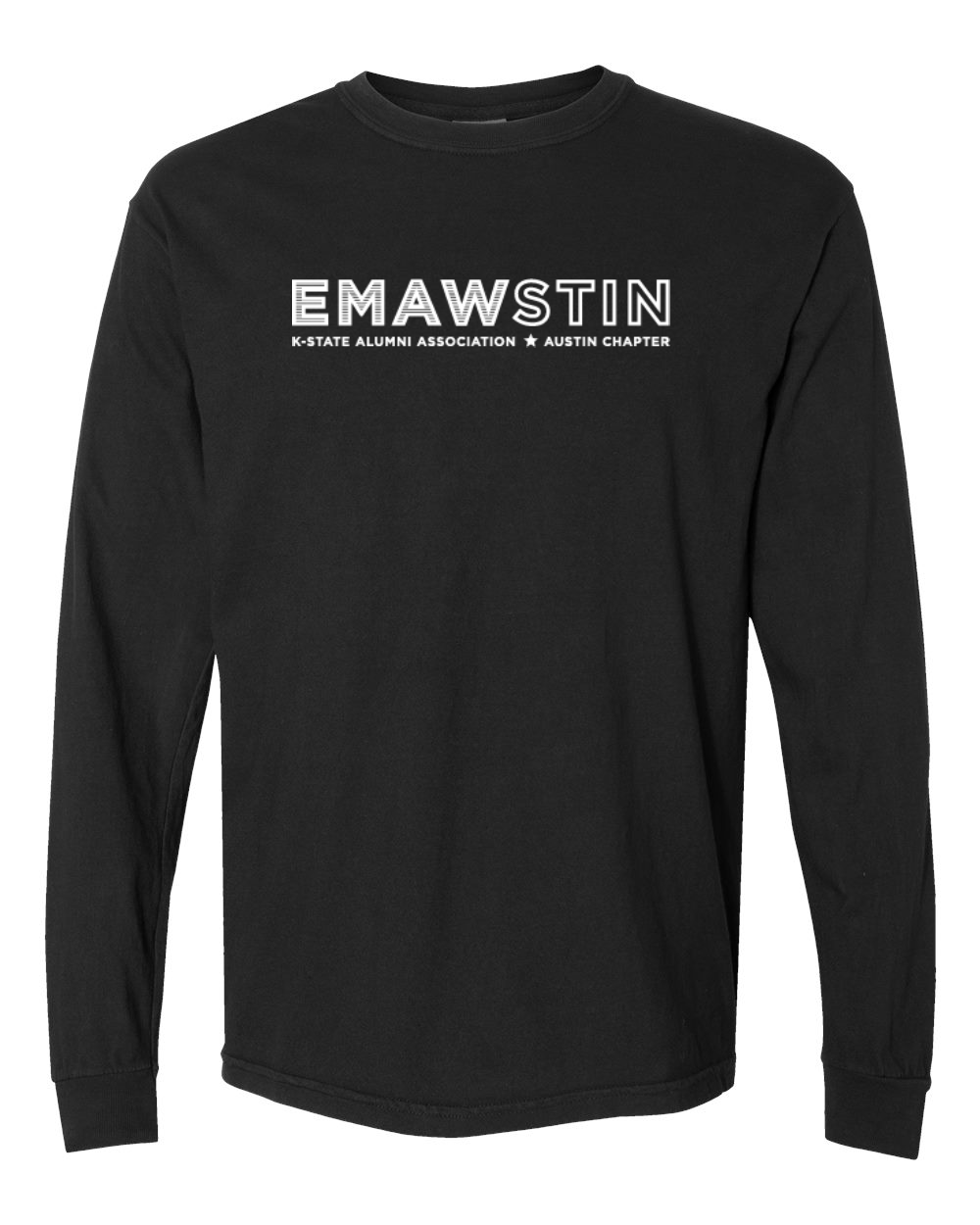 Comfort Colors Unisex Garment-Dyed Heavyweight Long Sleeve T-Shirt Black front mockup