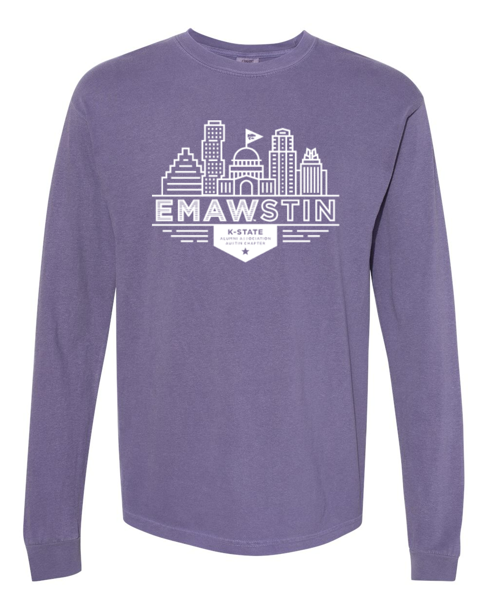Comfort Colors Unisex Garment-Dyed Heavyweight Long Sleeve T-Shirt Grape front mockup