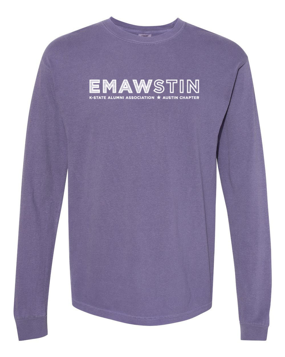 Comfort Colors Unisex Garment-Dyed Heavyweight Long Sleeve T-Shirt Grape front mockup