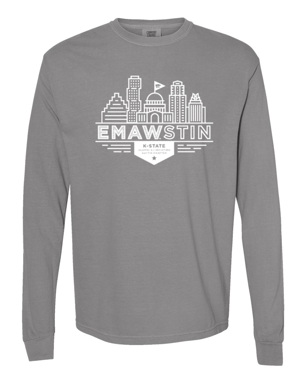 Comfort Colors Unisex Garment-Dyed Heavyweight Long Sleeve T-Shirt Grey front mockup