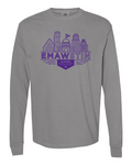 Comfort Colors Unisex Garment-Dyed Heavyweight Long Sleeve T-Shirt Grey front mockup
