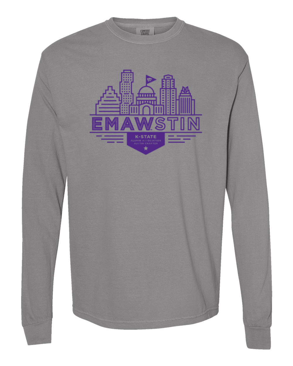 Comfort Colors Unisex Garment-Dyed Heavyweight Long Sleeve T-Shirt Grey front mockup