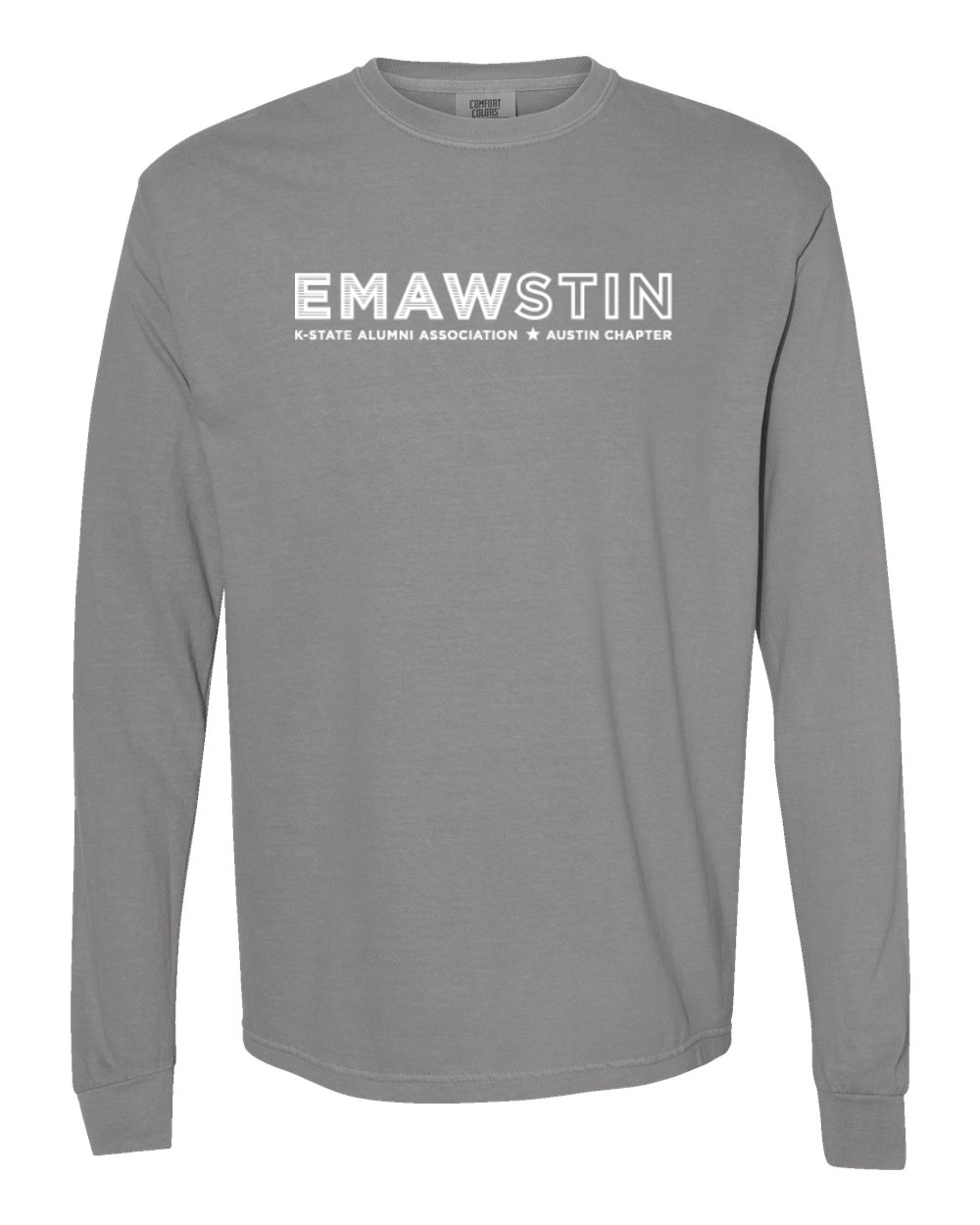 Comfort Colors Unisex Garment-Dyed Heavyweight Long Sleeve T-Shirt Grey front mockup