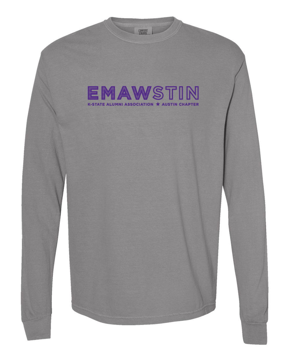 Comfort Colors Unisex Garment-Dyed Heavyweight Long Sleeve T-Shirt Grey front mockup