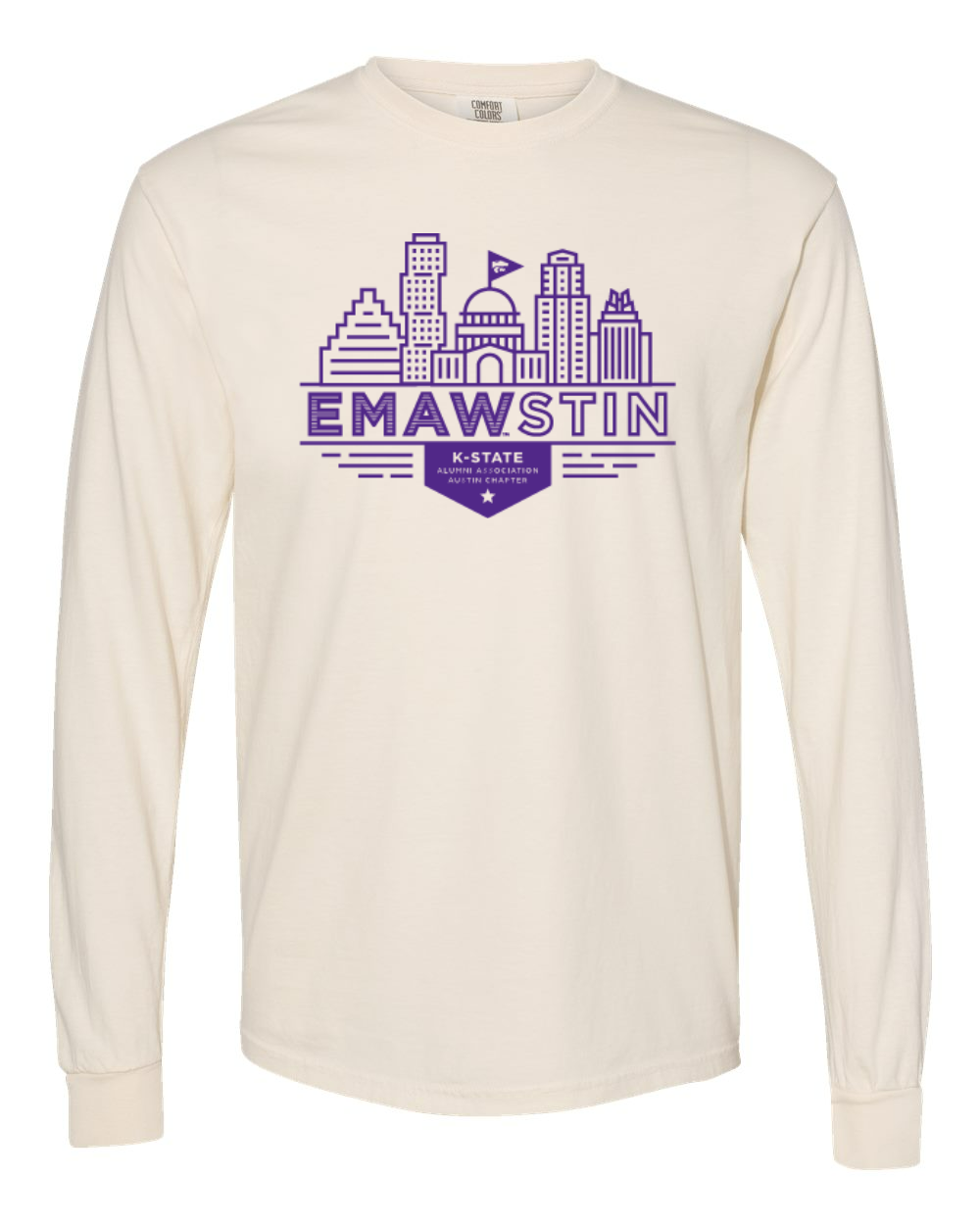 Comfort Colors Unisex Garment-Dyed Heavyweight Long Sleeve T-Shirt Ivory front mockup
