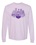 Comfort Colors Unisex Garment-Dyed Heavyweight Long Sleeve T-Shirt Orchid front mockup
