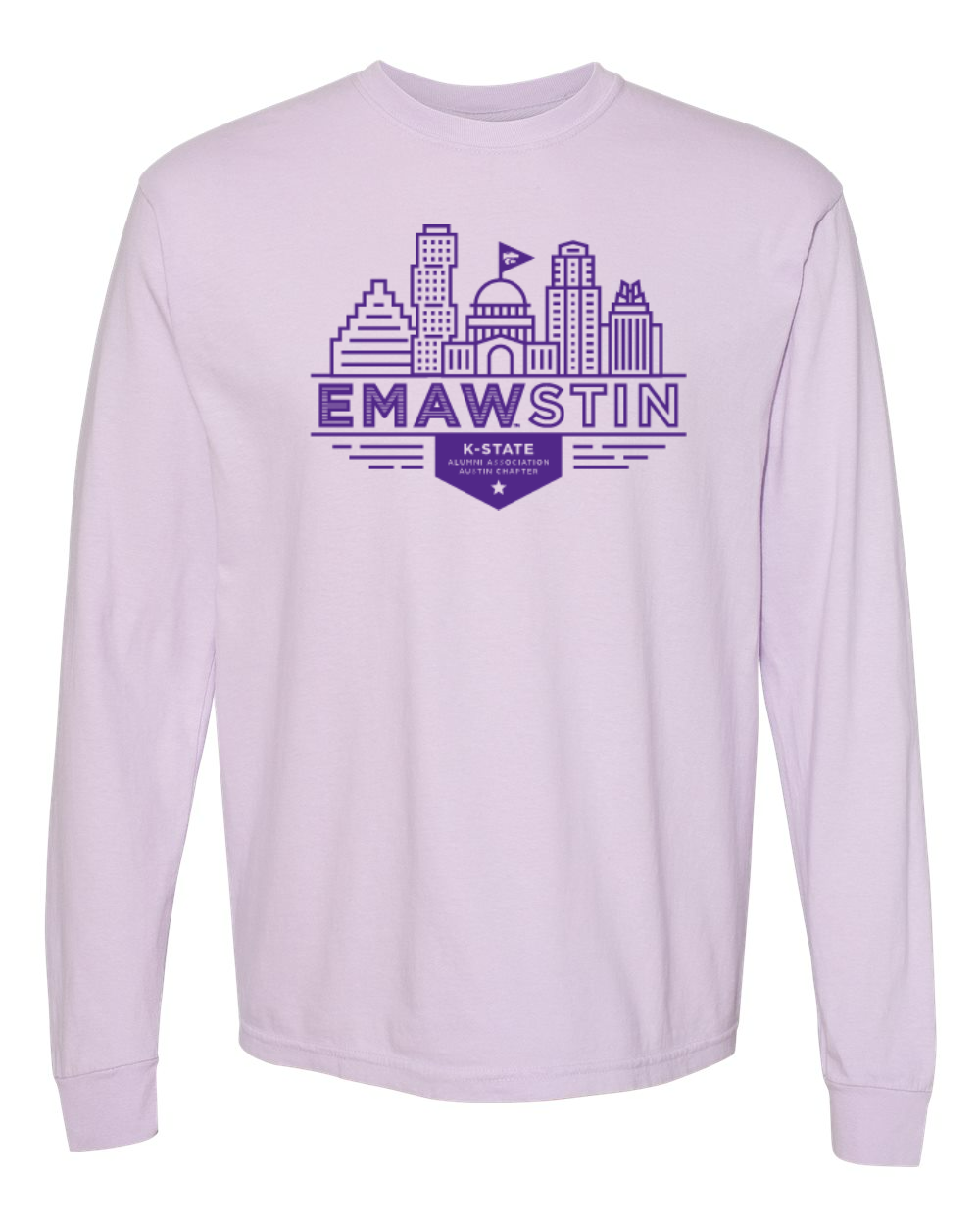 Comfort Colors Unisex Garment-Dyed Heavyweight Long Sleeve T-Shirt Orchid front mockup