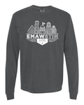 Comfort Colors Unisex Garment-Dyed Heavyweight Long Sleeve T-Shirt Pepper front mockup